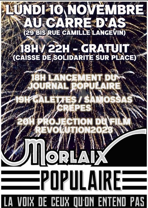 Lancement du journal Morlaix Populaire et projection Revolution2023