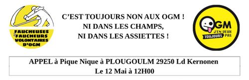 C’EST TOUJOURS NON AUX OGM ! Pique-nique